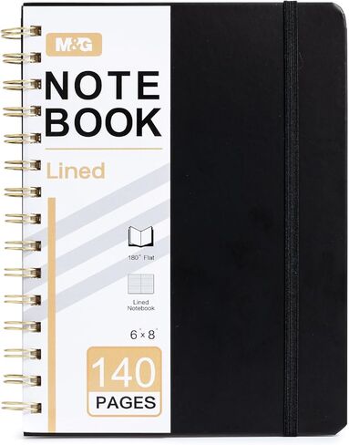 M&G Lined Spiral Journal Notebook, 146 Pages, A5 8" X 6" 146 Hardcover Writing Notebook, 80 GSM College Ruled Spiral Bound Journal for Women & Men - Perfect for Work, School, Office & Note Taking in Saudi Arabia