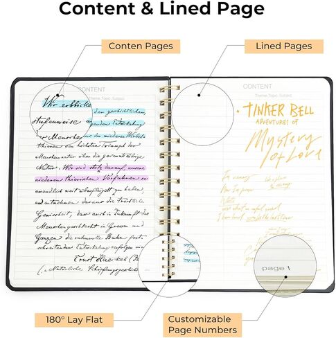 M&G Lined Spiral Journal Notebook, 146 Pages, A5 8" X 6" 146 Hardcover Writing Notebook, 80 GSM College Ruled Spiral Bound Journal for Women & Men - Perfect for Work, School, Office & Note Taking in Saudi Arabia