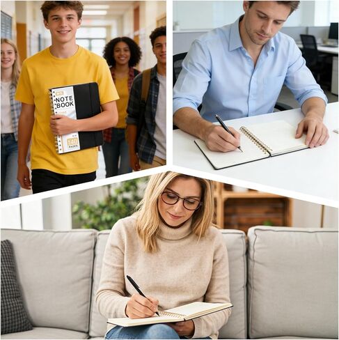 M&G Lined Spiral Journal Notebook, 146 Pages, A5 8" X 6" 146 Hardcover Writing Notebook, 80 GSM College Ruled Spiral Bound Journal for Women & Men - Perfect for Work, School, Office & Note Taking in Saudi Arabia