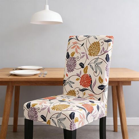1x Chair Covers for Dining Chair, Stretch Parsons Chair Slipcovers Super Fit Spandex Removable Washable Kitchen Chair Protector Cover Removable Seat Protector for Home or Party in Saudi Arabia