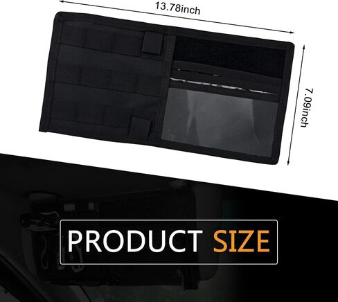 منظم لوحة الواقي، منظم واقي الشمس للسيارة، حقيبة حامل للتخزين مع حزام فيلكرو لنظارة شمسية لبطاقة القلم، متوافق مع سيارات الدفع الرباعي MPV (أسود) in Kuwait