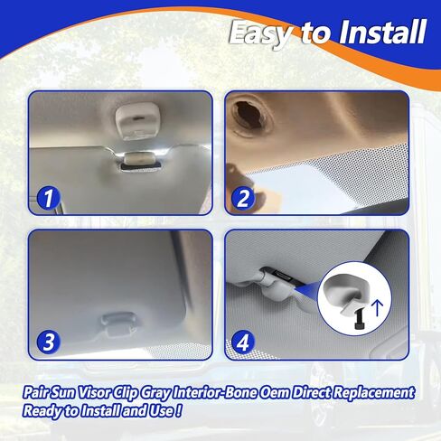 زوج مشبك واقي من الشمس رمادي داخلي - عظم مناسب لاستبدال Kenworth Peterbilt الداخلي S16-1023-661 (F01377-2) in Kuwait