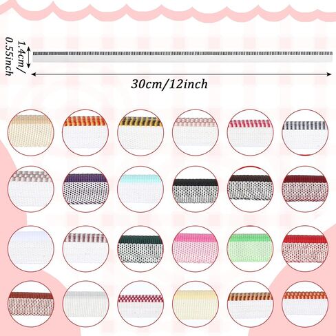 24PCS Book Binding Endbands, 12 Inch 24 Colors Cotton Book Binding Materials Kit for Decor, Colorful Bookbinding Supplies for Books Making Repair Kit(Mixed Colors) in Saudi Arabia