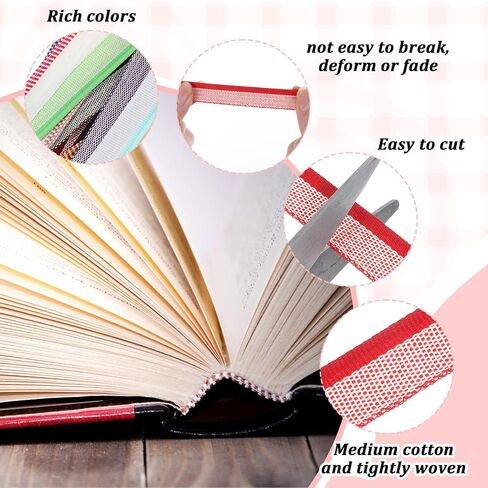 24PCS Book Binding Endbands, 12 Inch 24 Colors Cotton Book Binding Materials Kit for Decor, Colorful Bookbinding Supplies for Books Making Repair Kit(Mixed Colors) in Saudi Arabia