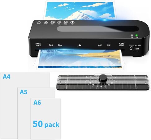 Laminator Machine, A4 Laminators Hot & Cold with 70 Laminating Sheets and Trimmer, 9 Inch Laminating Machine for Office, School, Business and Home in Kuwait