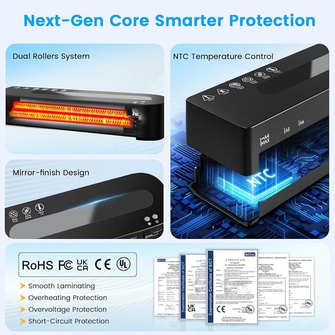 Laminator Machine, A4 Laminators Hot & Cold with 70 Laminating Sheets and Trimmer, 9 Inch Laminating Machine for Office, School, Business and Home in Kuwait