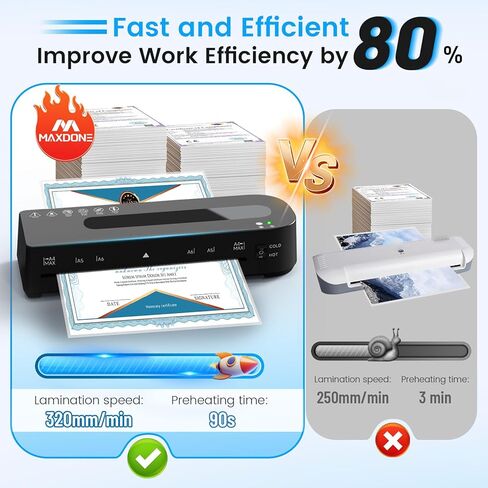 Laminator Machine, A4 Laminators Hot & Cold with 70 Laminating Sheets and Trimmer, 9 Inch Laminating Machine for Office, School, Business and Home in Kuwait