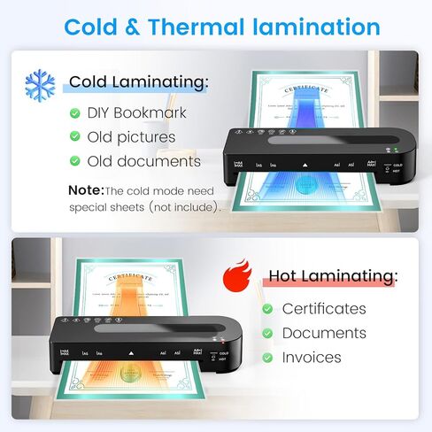 Laminator Machine, A4 Laminators Hot & Cold with 70 Laminating Sheets and Trimmer, 9 Inch Laminating Machine for Office, School, Business and Home in Kuwait