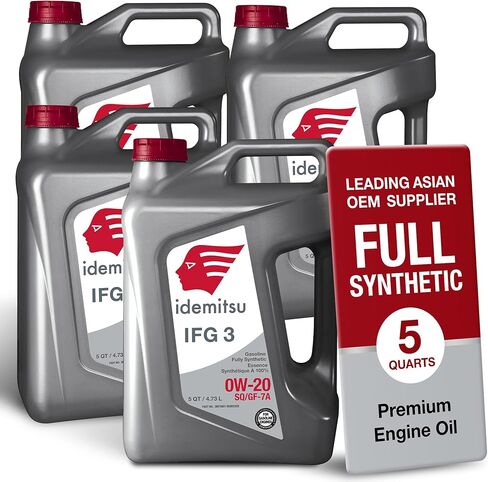 Idemitsu IFG3 0W-20 SP/GF-7A Full Synthetic Motor Oil – 5 Quart, Case of 4 | Engineered for Maximum Fuel Efficiency and Engine Protection in Kuwait