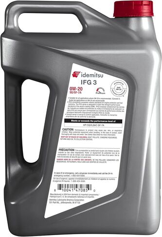 Idemitsu IFG3 0W-20 SP/GF-7A Full Synthetic Motor Oil – 5 Quart, Case of 4 | Engineered for Maximum Fuel Efficiency and Engine Protection in Kuwait