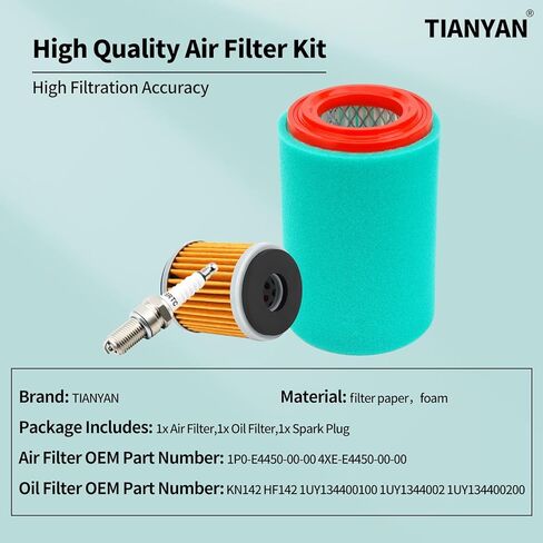 مجموعات فلتر الهواء TIANYAN 1P0-E4450-00-00 متوافقة مع Yamaha Big Bear 250 YFM250B 400 YFM400 YFM400F YFM400FB YFM400H/N، Bear Tracker 250 YFM250B YFM250X YFM250XH 4XE-E4450-00-00 in Saudi Arabia