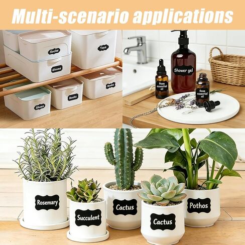 مجموعة ملصقات برطمان مكونة من 142 قطعة - 80 ملصق سبورة سوداء قابلة لإعادة الاستخدام مع 2 قلم طباشير أبيض قابل للمسح، 60 ملصقًا مصنوعًا يدويًا، مثالية لبرطمانات الماسون وبرطمانات التوابل وبرطمان المربى وحاويات الطعام المتنوعة in Kuwait