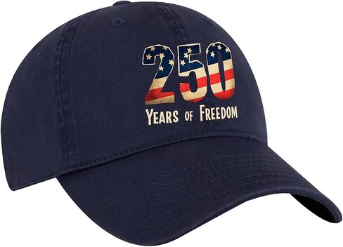 قبعة الولايات المتحدة الأمريكية للذكرى السنوية الـ 250 - صُنعت في الولايات المتحدة الأمريكية بضائع الذكرى السنوية الـ 250 - قبعة بيسبول وطنية مصنوعة من القطن الفاخر in Kuwait