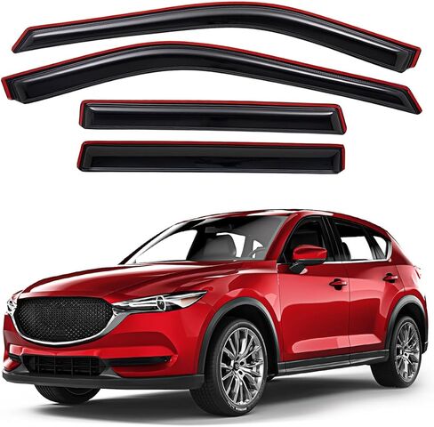 Lightronic Extra Durable Clip-on in-Channel Auto Vent Window Visors, Fits 2017-2025 Mazda CX-5, UV Protection Rain Guards, Original Wind Deflectors, Smoke, 4-Pcs in Saudi Arabia