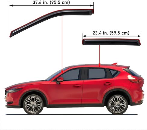 Lightronic Extra Durable Clip-on in-Channel Auto Vent Window Visors, Fits 2017-2025 Mazda CX-5, UV Protection Rain Guards, Original Wind Deflectors, Smoke, 4-Pcs in Saudi Arabia