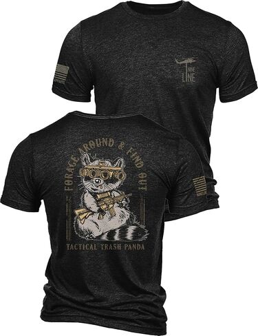 Nine Line Tactical Trash Panda T-Shirt - Funny Raccoon Military Graphic Shirt, Patriotic Veteran-Owned Apparel, Made in USA in Kuwait