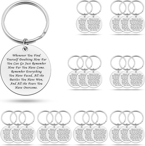 Heigebi 24 PCS Sobriety Keychain for Women Men Recovery Gifts Motivational Gifts for Him Teens Survivor Birthday Christmas Graduation Keyring Bulk in Saudi Arabia