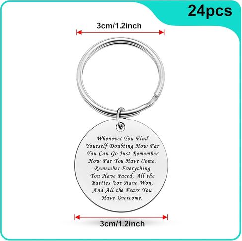 Heigebi 24 PCS Sobriety Keychain for Women Men Recovery Gifts Motivational Gifts for Him Teens Survivor Birthday Christmas Graduation Keyring Bulk in Saudi Arabia
