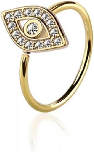 مثقوب البومة 20GA 316L الفولاذ المقاوم للصدأ تشيكوسلوفاكيا كريستال معبد عين الشر انحناء الأنف الدائري in Saudi Arabia