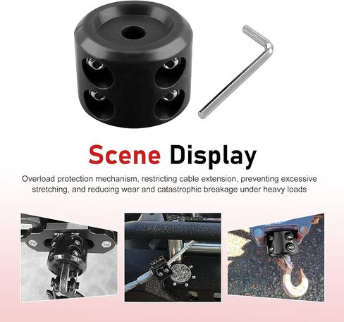 1PC Winch Stopper, Winch Cable Hook Stopper, Rubber Anti-bounce Line Protector with Hardware, Prevents Fraying for Synthetic & Steel Rope, Universal for ATV UTV Truck Jeep SUV Winches (Black) in Saudi Arabia