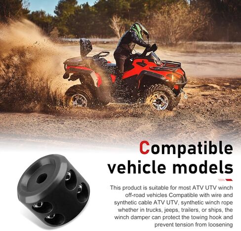 1PC Winch Stopper, Winch Cable Hook Stopper, Rubber Anti-bounce Line Protector with Hardware, Prevents Fraying for Synthetic & Steel Rope, Universal for ATV UTV Truck Jeep SUV Winches (Black) in Saudi Arabia