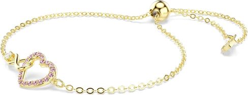Swarovski Hyperbola bracelet, Round cut, Pavé, Infinity and heart, Pink, Gold-tSwarovski One plated in Saudi Arabia