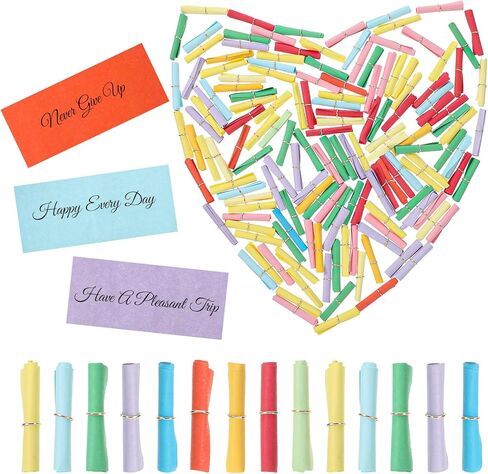 150 PCS Mini Scroll Paper Colorful Lucky Wish Paper Wish Letter Paper Roll Writable Message Papers for Birthday Anniversary Valentine Wish Bottles Wedding Gifts Decor in Saudi Arabia