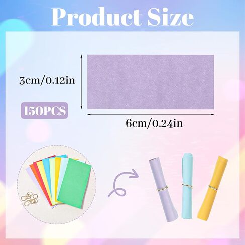 150 PCS Mini Scroll Paper Colorful Lucky Wish Paper Wish Letter Paper Roll Writable Message Papers for Birthday Anniversary Valentine Wish Bottles Wedding Gifts Decor in Saudi Arabia