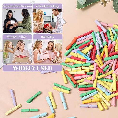 150 PCS Mini Scroll Paper Colorful Lucky Wish Paper Wish Letter Paper Roll Writable Message Papers for Birthday Anniversary Valentine Wish Bottles Wedding Gifts Decor in Saudi Arabia