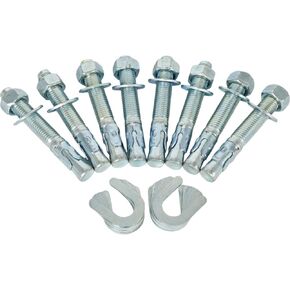 24X Car Lift Install Kit 8 Pcs 3/4" x 5.5" Wedge Anchor Bolt & 16 Pcs 5/64" (2 mm) Leveling Shim Compatible with Rotary 2 4 Post Lift Stainless Carbon Steel Zinc Plated Fasten Concrete Screw in Kuwait