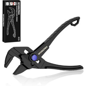 WORKPRO Mini Pliers Wrench, 4-Inch Smooth Jaw Pliers, High-Toughness alloy steel Adjustable Wrench Pliers with Smooth Parallel Jaws, Anti-Rust Coating, EDC Pliers for Tight Spaces & Versatile Use in Kuwait