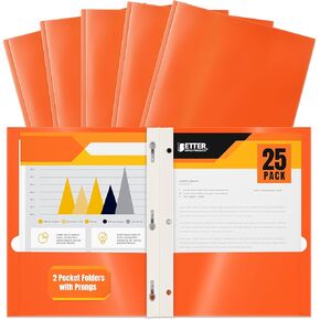مجلدان ورقيان برتقاليان لامعان للجيب مع شوكات، 25 حزمة، من شركة Better Office Products، حجم الحروف، حافظات ورق برتقالية شديدة اللمعان مع 3 مثبتات معدنية، صندوق مكون من 25 قطعة، برتقالي in Kuwait