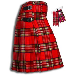 Kilt for Men, Premium Traditional Scottish Men's Kilt & Flashes - 5 Yard 16 oz Acrylic Wool in Kuwait