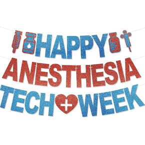 لافتة أسبوع تكنولوجيا التخدير السعيد - لا توجد زينة لأسبوع تكنولوجيا التخدير DIY لوازم الحفلات للحصول على هدايا تقدير فني التخدير in Kuwait