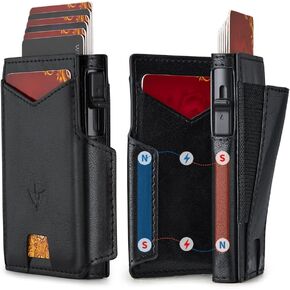 VANNANBA Bifold Minimalist Smart Wallet with RFID Blocking，Magnetic Wallet for Men Slim Minimalist Card Holder(black) in Saudi Arabia