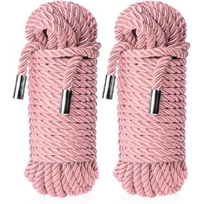 حبل حريري ناعم - حبال ربط نايلون ملونة لامعة وصديقة للبشرة، سلك زخرفي مجدول من الساتان متعدد الأغراض، سمك 8 مم، طول كل منها 32 قدم (2 أسود) in Kuwait