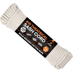 سلك وشاح Xpose Safety #10 - 5/16 بوصة × 100 قدم - حبل قطني أبيض مع قلب من النايلون - سلك منخفض التمدد لوشاح النافذة، ربط للأسفل، حبل الغسيل، التخييم، التزوير، الأعمال اليدوية، تحسين المنزل in Kuwait