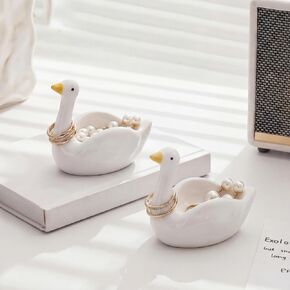 2 قطعة صينية مجوهرات أوزة سخيفة أطباق حلية حامل حلقة سيراميك وعاء حلية صغير ديكور لطيف ديكور غرفة أوزة سخيفة ملحقات الغرور للخواتم والأقراط والقلائد ومفاتيح الساعة in Kuwait