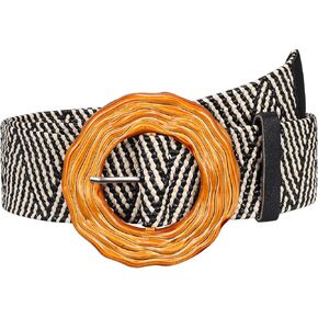 Straw Woven Elastic Waist Belt for Women Boho Braided Stretchy Belt for Dresses Fashion Ladies Casual belts in Kuwait