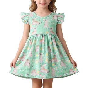 Toddler Girl Bunny Dress Outfit Short Sleeve Rabbit Party Dress Summer Clothes in Saudi Arabia