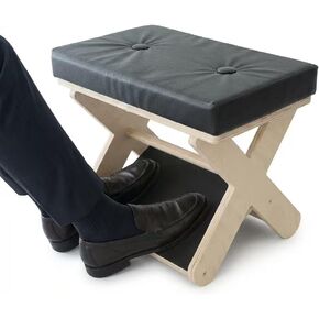 Under Desk Footrest, Foot Stool Under Desk with Detachable & Washable Top Pad, Ergonomic Foot Rest Under Desk for Office, Home & Gaming Foot Rest, Wooden Leg Rest to Relieve Fatigue in Kuwait