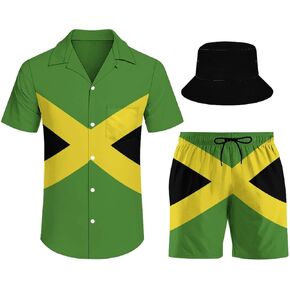 Zakqeik قمصان الرجال العلم الأيرلندي عادية زر أسفل قصيرة الأكمام السراويل الصيف الشاطئ الاستوائية هاواي قميص الدعاوى in Kuwait