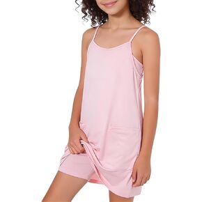 Girls Dress with Shorts Casual Spaghetti Straps Romper Dresses with Pockets 8-14 Years in Kuwait