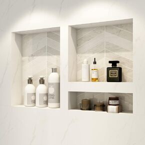 Shower Niche, Shower Niche Ready for 16"X34"(16"x14"+16"x20"),Set of Two Organizer,Recessed Shower Shelf Easy Installation and Bonding Friendly,for Bathroom Storage in Saudi Arabia