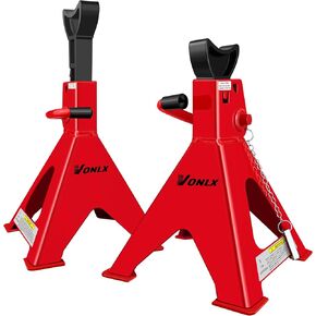 حامل سيارة يصل إلى 3 طن، حامل أرضي تلقائي قابل للتعديل مع قفل مزدوج وقاعدة قدم كبيرة لرفع سيارات الدفع الرباعي، فولاذ كربوني عالي التحمل بسعة 6000 رطل، عبوتان in Kuwait