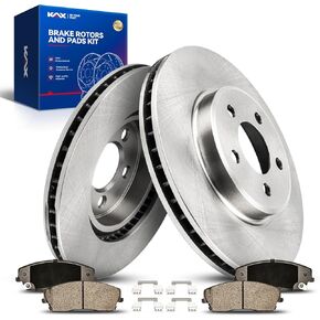 مجموعة الفرامل الأمامية KAX تناسب تويوتا كامري 2007-2017، أفالون 2008-2018، لكزس ES350 2007-2018، ES300h 2013 2014 2015 2016 2017 2018، دوارات فرامل قرصية بفتحات تهوية + مجموعة وسادات سيراميك in Kuwait