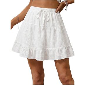 SHENHE Women's Summer Tiered Ruffle Flowy Mini Skirt High Waist A Line Casual Going Out Skirt in Kuwait
