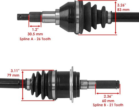 Caltric Front Left CV Axle For Can-Am Outlander 1000R 850 650 XMR 2019-2024 / Renegade 1000R 650 570 XMR 2019-2024 705403009 in Saudi Arabia