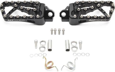 AltRider Adventure II Foot Pegs Compatible With Honda CRF1100 Africa Twin/ADV Sports - Heavy Duty Design - Boot Friendly, High Traction Cleats for Stability & Grip - Adjustable Camber & Height - Black in Saudi Arabia