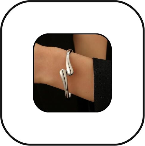 الذهب مكتنزة المفتوحة الكفة الإسورة مجموعة للنساء مصقول Waterdrop تويست تصميم أساور بيان ملابس يومية ورسمية مجوهرات هدية in Kuwait